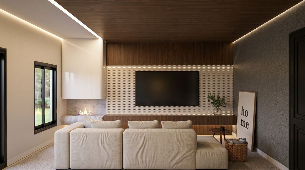 Sala de estar com lareira